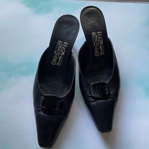 Salvatore Ferragamo squared toe heels